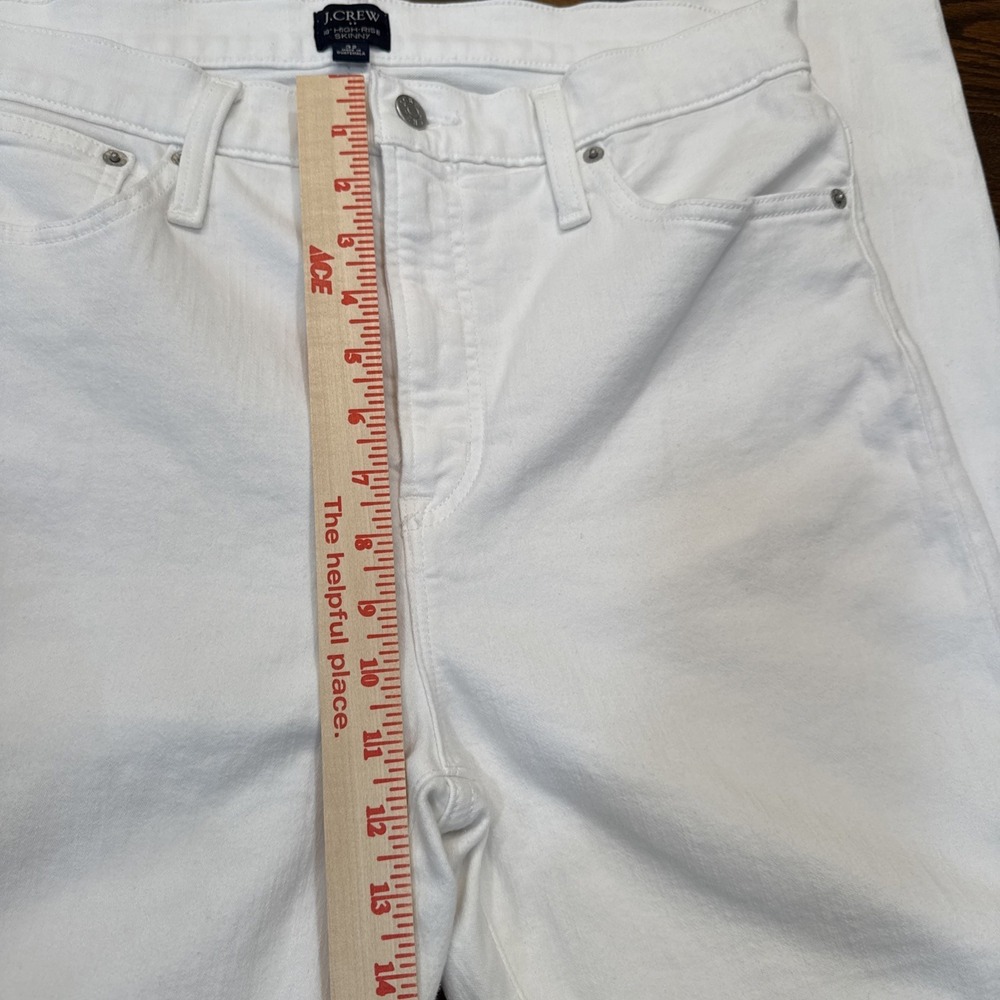 J.Crew High Rise Skinny Jeans White 32 Stretch Re-Imagined Denim Women's - Picture 4 of 10